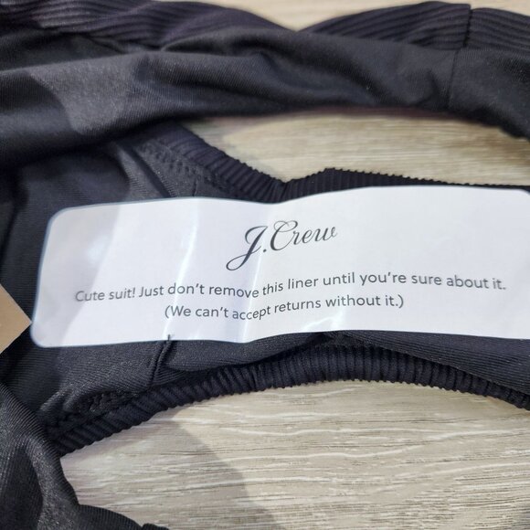J. Crew Black Ribbed High Rise Swim Bottom Style BE808 New With Tags Women's S - Picture 7 of 16